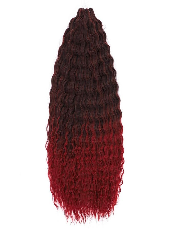 Felek Ocean Wave Crochet Hair 30inch 3 Packs Ombre Burgundy Color Long Water Wave Synthetic Deep Wavy Curly Crochet Braids Hair For Black Women （Mixed Black and Bug,T1B/BUG） - Image 5